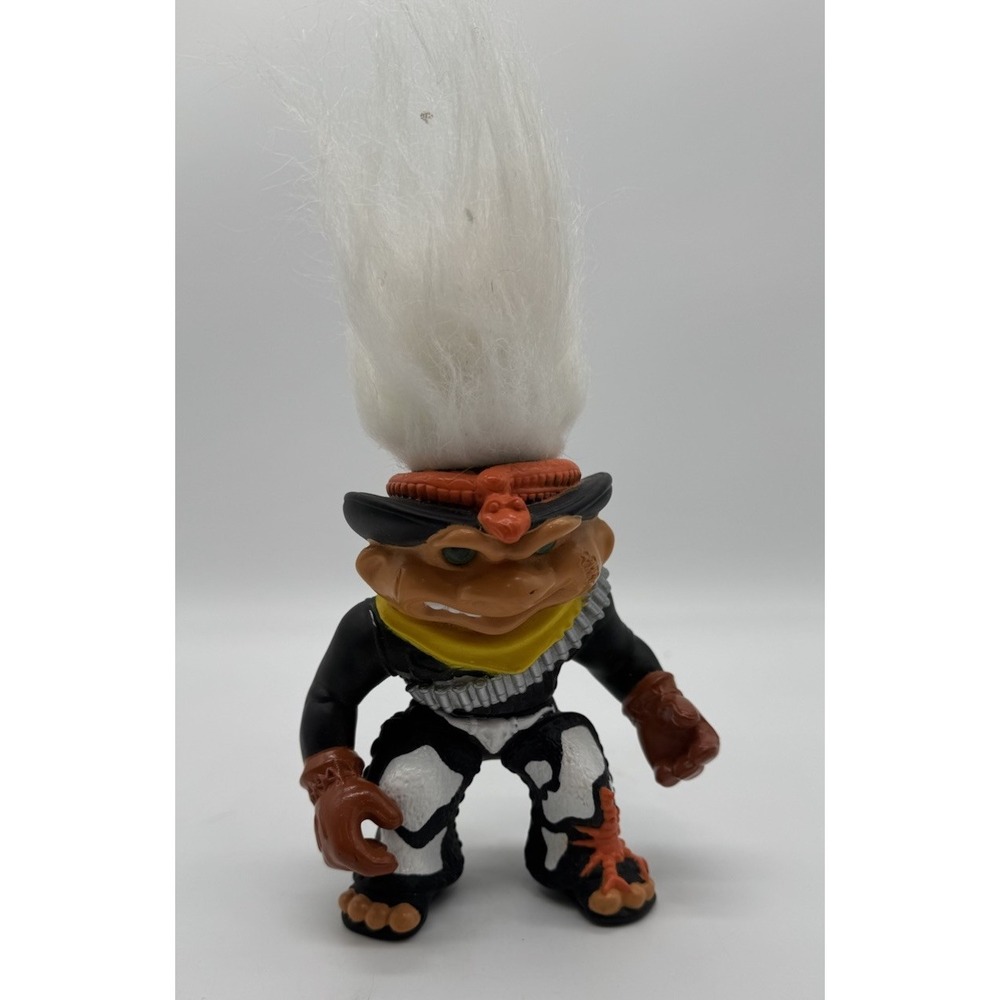 Vintage 1992 Hasbro Battle Trolls Cowboy Action Figure White Hair Quick Draw